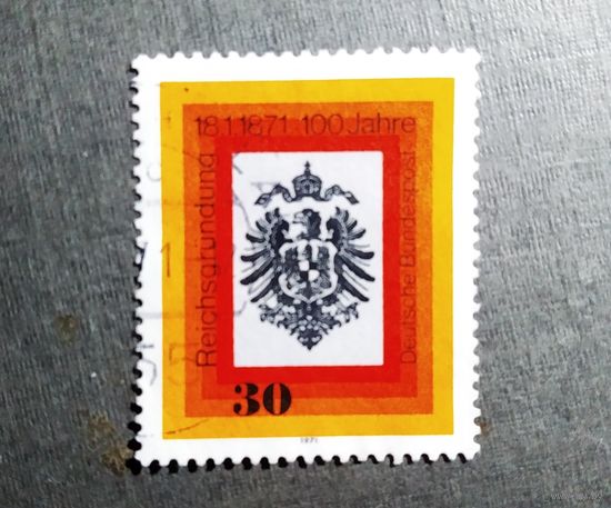 Марка Германия 1971 год 100 лет Германской империи