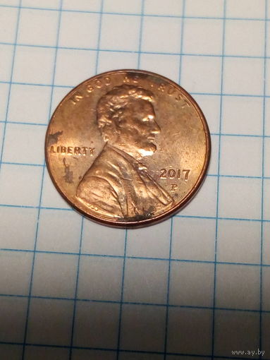 1 цент США 2017 P год