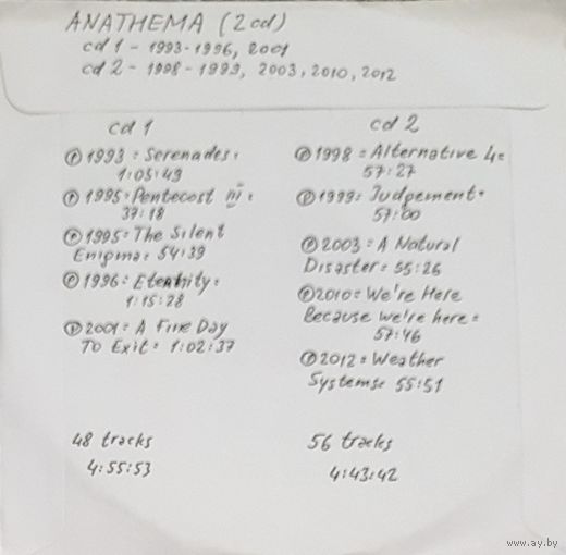 CD MP3 дискография ANATHEMA 2 CD
