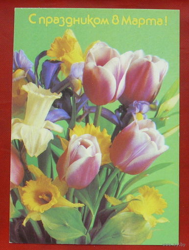 8 марта! Подписанная. 1988 года. Костенко. 656.