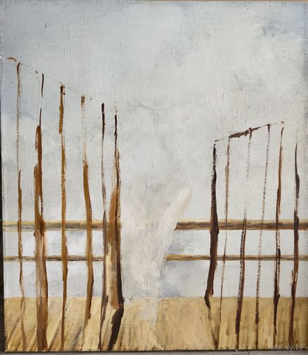 Картина худ В.Песин (Ограда) 2015г. Х/м 80/70.