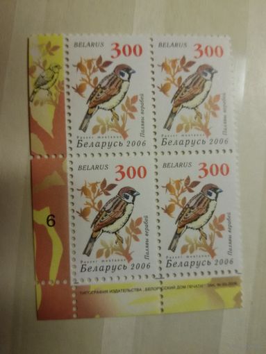 Птицы сада. Девятый стандарт. (В019) З. 95-2006 (6). Квартблок