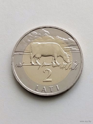 2 лата 2009 года Латвия, в штемпельном блеске, состояние UNC