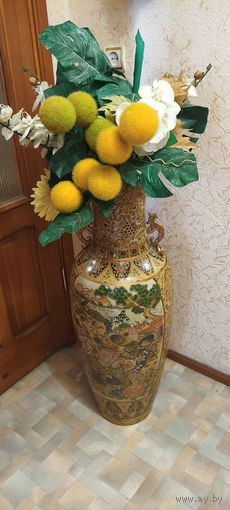 Большая керамическая ваза Павлины высота 92 см