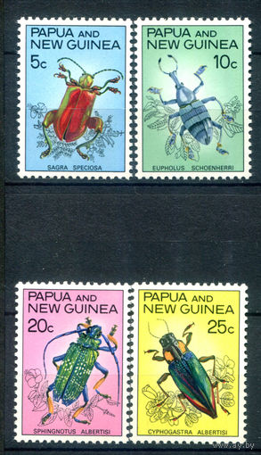 Британские колонии - Папуа Новая Гвинея - 1967г. - жуки - 4 марки - полная серия, MNH [Mi 111-114]. #3-WB-Z-1-19