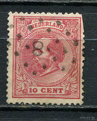 Нидерланды - 1872/1888 - Король Вильгельм III 10С - (есть тонкое место) - [Mi.21F] - 1 марка. Гашеная.  (Лот 15JN)-T4P1