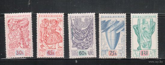 Чехословакия-1958,(Мих.1068-1072) **   , Выставка в Брюсселе(полная серия)