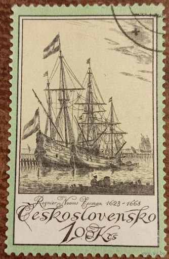 Чехословакия 1976. Голландский художник Ренье Номса. Картина Корабль на якоре