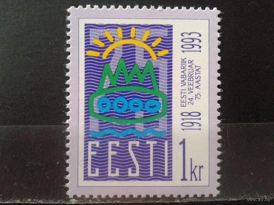 Эстония 1993 75 лет республике** 1 кр