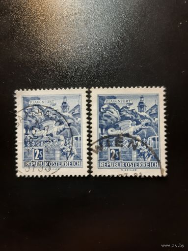 Австрия. Архитектура. 1968г. оттенки цвета, гашеная
