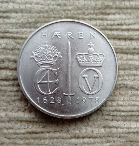 Werty71 Норвегия 5 крон 1978 350 лет норвежской армии