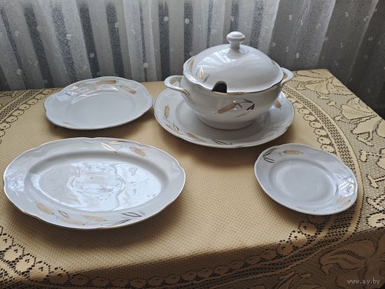 Супница ,блюда Рижский фарфоровый завод RPF 50-60е года.