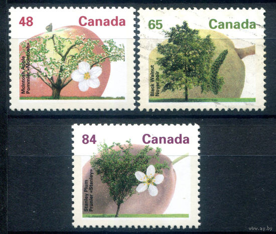 Канада - 1991г. - флора - 3 марки - полная серия, MNH, гашёная [Mi 1270-1272]. #3-WB-96-B-2