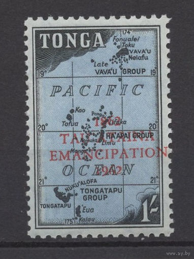 Тонга 1962 ** Карта, надпечатка, марка из серии (Mi 124)