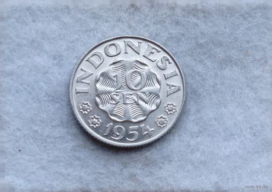 Werty71 ИНДОНЕЗИЯ 10 СЕНОВ 1954 сен блеск