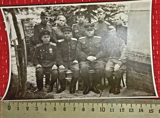 На память о ВОВ фото Прага 1945 подпись генералов командиров 10 корпуса прорыва ген Кожуков (F)