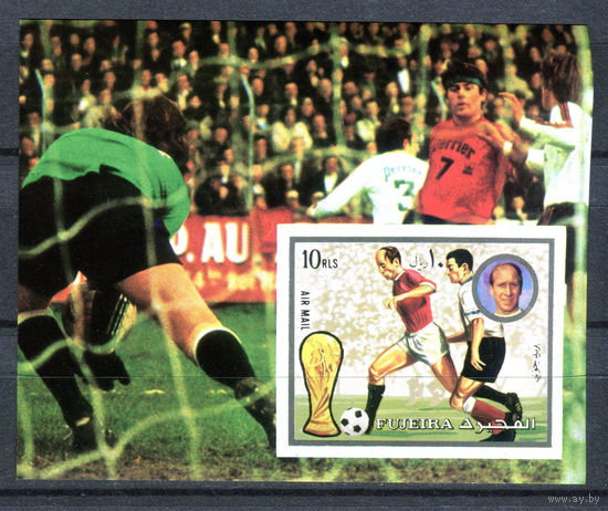 Фуджейра - 1972г. - Футбол - 1 блок - полная серия, MNH с небольшим повреждением клея [Mi bl. 142 B]. #O-Bl-Z-2-4