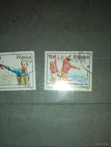 ПОЛЬША, 1987 , .спорт,  2м (на "СКАНЕ" справочно приведены номера и цены по  Michel)