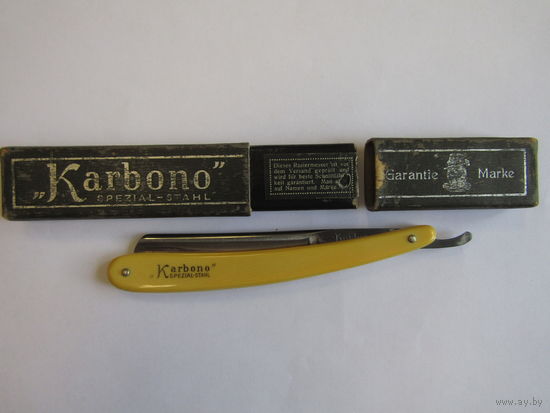 Состояние! Бритва опасная "Karbono". "Spezial-Stahl ZWERG 550" в оригинальном футляре. Опаска. Ретро СССР.