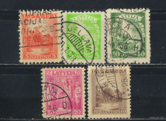 Латвия Респ 1934 Серия Новая конституция Латвии Резиденция Президента Символические фигуры Герб #232-5,237
