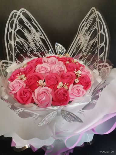 Букет из мыльных роз