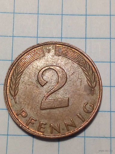 2 пфеннига ФРГ 1983 F год