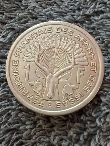 21. Распродажа. Французские территории Афар и Исса 1 франк 1975 г. Редкий номинал!!! АUNC
