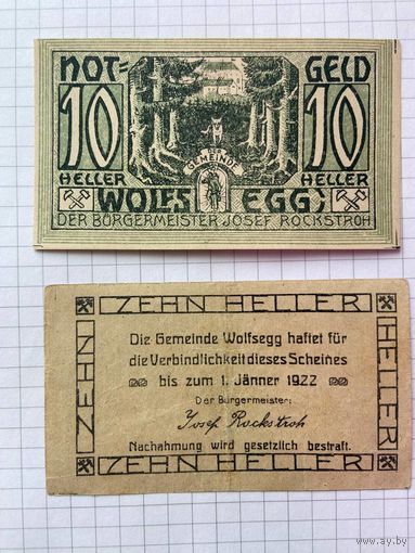 Австрия нотгельд 10 Вольфсегг - 1201-2