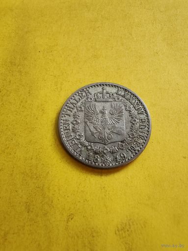 1/6 талера, 1849 года, огонёк сохран. Не частая. СМОТРИТЕ ДР. МОИ ЛОТЫ.