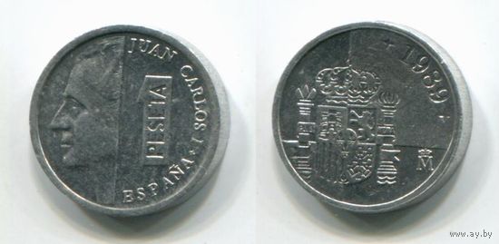 Испания. 1 песета (1989, уменьшенная, XF)