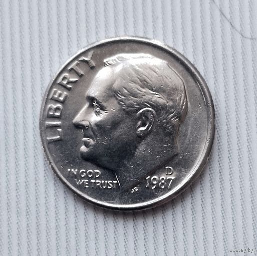 1 дайм 1987( D) года США. Достойный сохран!