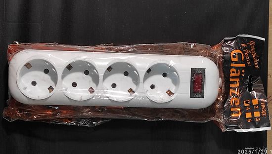 Колодка удлинителя 4гн с выкл. 15А 3,5кВт с з/к