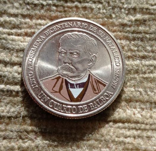 Werty71 Панама 1/4 бальбоа 2017  200 лет со дня рождения Хусто Аросемена