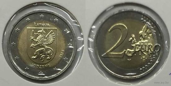 2 евро 2016 Латвия "Видземе" UNC