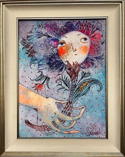 Силивончик А.Д "Цветок",2020 г. Холст,масло. Размер 40х30 см.