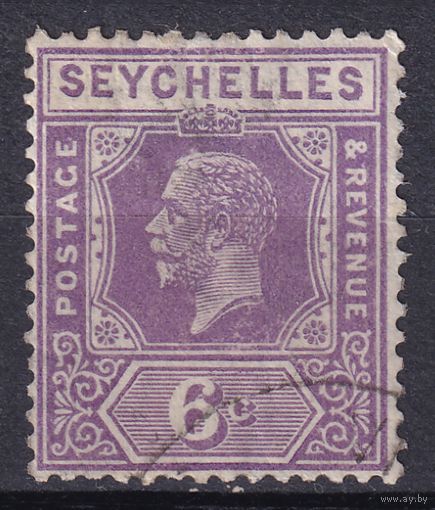 83.BrKSe. Великобритания. Колонии. Сейшельские острова. Георг V. Стандарт. 6C. 1922 г. Mi.#97.