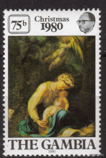 Гамбия 1980г. Рождество 1 марка - MNH