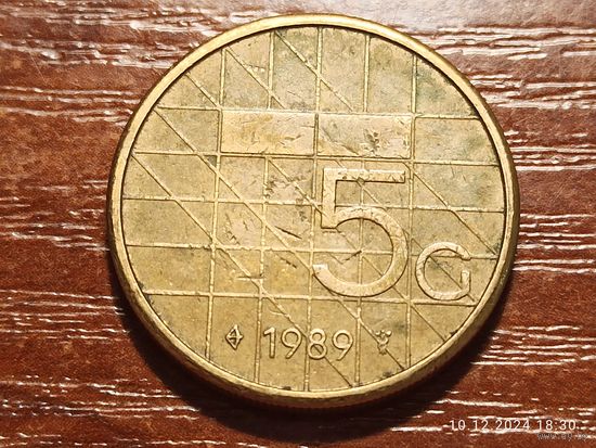 Нидерланды 5 гульденов 1989