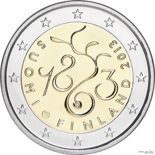 2 евро 2013 Финляндия 150 лет проведения сейма 1863  UNC из ролла