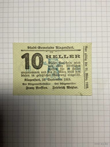 10 геллеров (нотгельды) Австрия.-2512-2