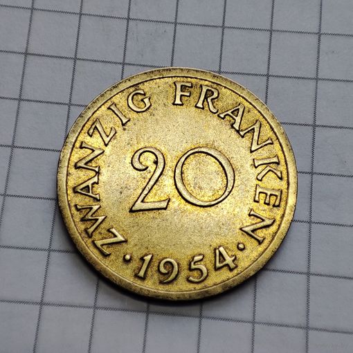 .20 франков Саара 1954 года.