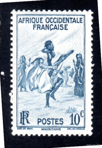 Франция.Западная Африка.Ми-FR-WA 34. Танец с винтовкой.Мавритания.1947.