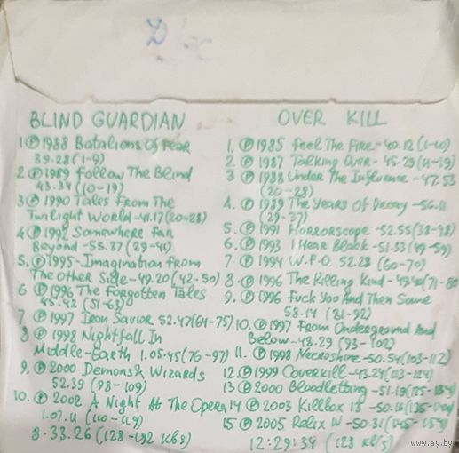 CD MP3 дискография BLIND GUARDIAN, OVER KILL - 2 CD