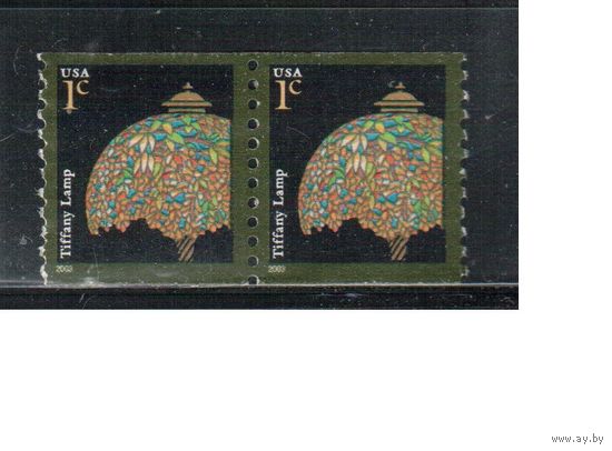 США-2003 (Мих.3732) ,  * (без клея), Стандарт, Лампа(одиночка), пара