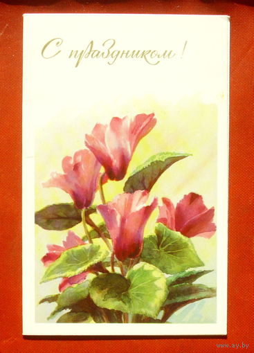 С праздником! Чистая. Двойная. 1976 года. Попов. 1782.