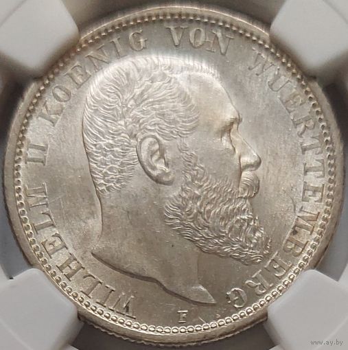 2 марки 1912 Вюртемберг NGC MS-63. Нечастый год.