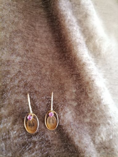 Серьги женские, Олимпиада 80, Золото, 583 проба, СССР