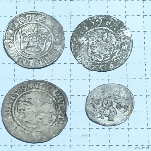 Лот монет #11 "Полугроши" 1607, 1609 и двуденарий 1569