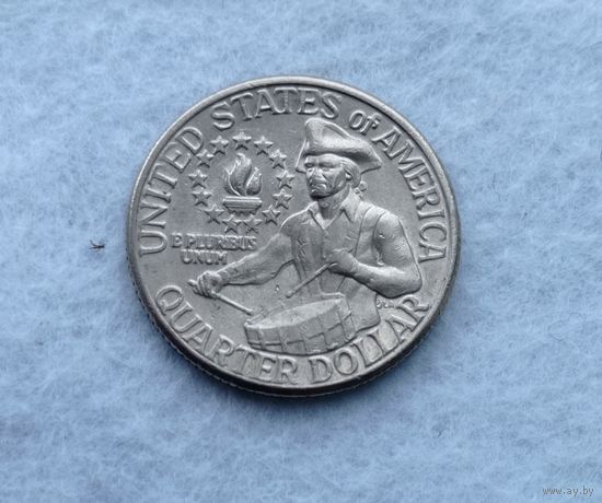 Werty71 США 1 квотер 25 центов 1976 1776 D 200 лет независимости Барабанщик