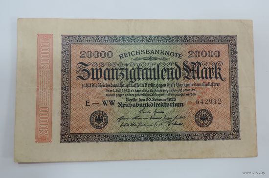 20000 марок 1923 г. Германия